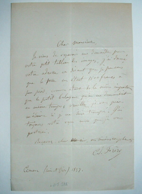 Edouard Frère négocie un tableau.